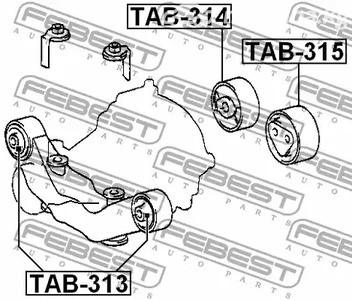 Spare Parts and Consumables - Сайлентблок заднего дифференциала Lexus NX 200T 14> FEBEST TAB315