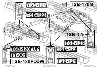 Запчасти и расходники - Сайлентблок подрамника Toyota Land Cruiser PRADO 120 GRJ12#/KDJ12#/RZJ12#/T