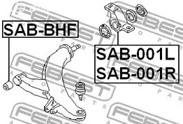 Spare Parts and Consumables - Сайлентблок перед.рычага зад.лев. Subaru Forester 02> FEBEST SAB001L