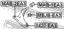 Запчасти и расходники - Опора шаровая Mitsubishi Galant/Eclipse 00-02 FEBEST 0420EA3