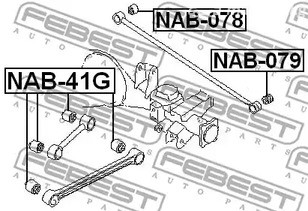 Авто тетиктер жана сарптоолору - Сайлентблок зад. продол. рычага Nissan Patrol Y60 all 87-97 FEBEST NAB41G