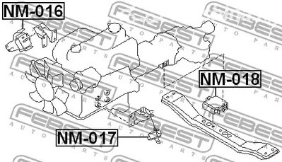 Запчасти и расходники - Подушка двигателя задняя Nissan King CAB D22 <98 FEBEST NM018