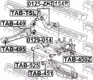 Spare Parts and Consumables - С/блок заднего продольного рычага, передний Febest TAB495