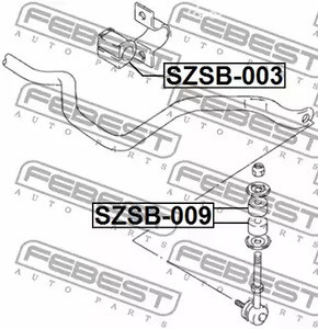 Spare Parts and Consumables - SZSB-003 ВТУЛКА ПЕРЕДНЕГО СТАБИЛИЗАТОРА D21 SZSB-003 FEBES Febest SZSB003