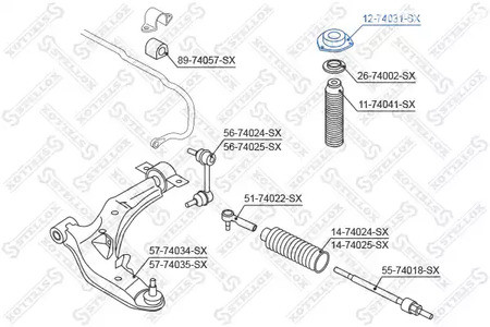 Spare Parts and Consumables - Опора амортизатора переднего Nissan Maxima 2.0-3.0 V6 24V 00> STELLOX 12740