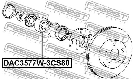 Запчасти и расходники - Подшипник ступ. пер. Lexus GS 300/LS 400/GS 430 86> FEBEST DAC3577W3CS80