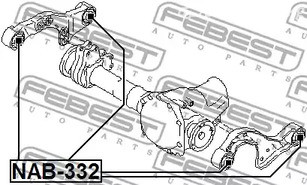 Авто тетиктер жана сарптоолору - Сайлентблок подушки дифференциала Nissan Pathfinder R50 95-05 FEBEST NAB332