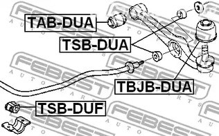 Spare Parts and Consumables - Сайлентблок рычага пер.подв. Daihatsu Copen/Storia 98-04 FEBEST TSBDUA