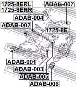 Авто тетиктер жана сарптоолору - Сайлентблок зад.подвески внешн. Audi A4 1.6-2.4/1.8T/1.8T quattro 01-041 FE