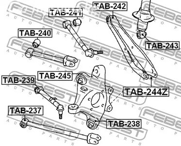 Spare Parts and Consumables - Сайлентблок цапфы плавающий Toyota Crown/MajestaGRS18#/UZS18# 03-08 FEBEST