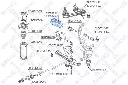 Запчасти и расходники - Пыльник рейки рулевой правый Honda Accord/Shuttle 94-97 STELLOX 1437022SX