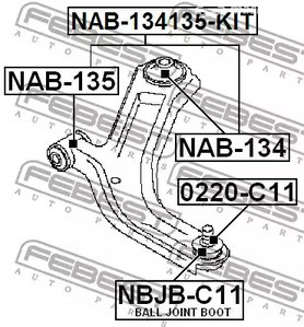 Запчасти и расходники - Сайлентблок рычага пер. Renault Clio 05>, Nissan Micra 03> FEBEST NAB135