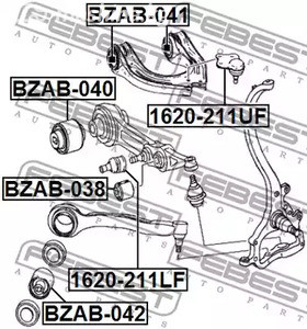 Запчасти и расходники - Сайлентблок рычага верхн. MB W211 all 02> FEBEST BZAB041