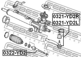 Запчасти и расходники - Тяга рулевая Honda Acura MDX 07> FEBEST 0322YD2