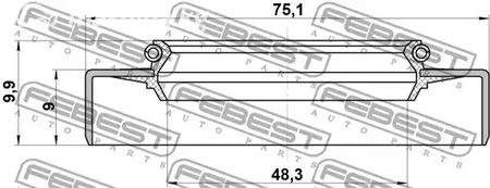 Spare Parts and Consumables - Сальник дифференциала 51x75x9 Mitsubishi Pajero 2.5TD-3.5I 91> FEBEST 95GDS