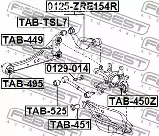 Spare Parts and Consumables - Сайлентблок заднего продольного рычага Toyota RAV4 2.0/2.2D-4D 06> FEBEST T