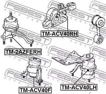 Spare Parts and Consumables - Подушка ДВС левая Toyota Camry ACV40/GSV40 06-11 FEBEST TMACV40LH