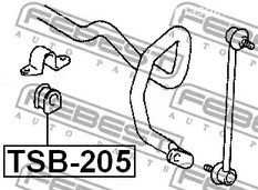 Запчасти и расходники - Втулка стабилизатора переднего Toyota Celica ZZT230/231 FEBEST TSB205