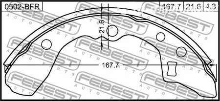 Spare Parts and Consumables - Колодки торм. барабанные задние Mazda 323 1.1-1.7D 85-89 FEBEST 0502BFR