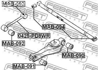 Spare Parts and Consumables - С/б зад ниж продольного рычага перед Febest MAB091