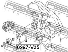 Spare Parts and Consumables - Ролик натяжной Nissan Terrano III/Pathfinder R50 1995-2003 FEBEST 0287V35