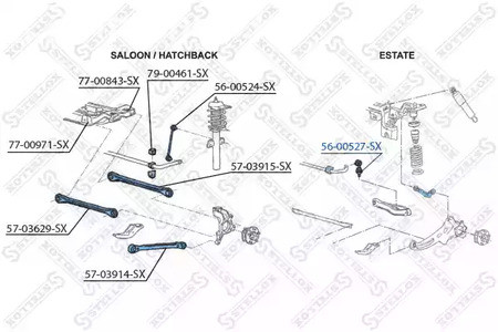 Запчасти и расходники - Тяга стабилизатора заднего Ford Mondeo Turnier all 00> STELLOX 5600527SX