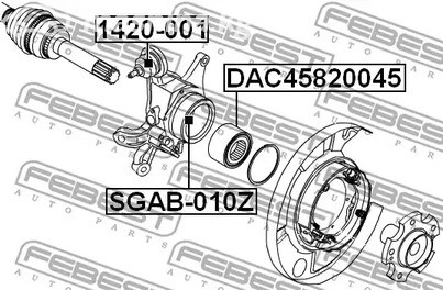 Запчасти и расходники - Опора шаровая задняя SsangYong FEBEST 1420001