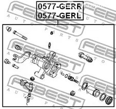 Запчасти и расходники - Суппорт тормозной зад.прав. Mazda 626/Xedos 6 1.6-2.5 91> d.30 FEBEST 0577G