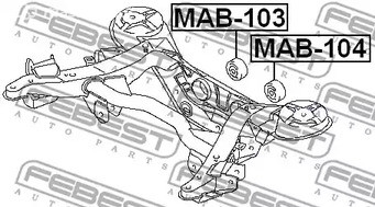 Spare Parts and Consumables - Сайлентблок заднего дифференциала Mitsubishi Pajero IV/Montero V87W/V97W 06