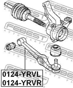 Авто тетиктер жана сарптоолору - Рычаг правый Daihatsu Cuore 0.8 96-98/ Storia 98-04 FEBEST 0124YRVR