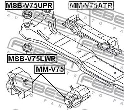 Авто тетиктер жана сарптоолору - Опора подрамника Mitsubishi L200/Montero/Pajero/Pajero Pinin 96-06 FEBEST M