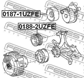 Spare Parts and Consumables - Ролик натяжителя гладкий Febest 01871UZFE