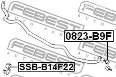 Авто тетиктер жана сарптоолору - Втулка стабилизатора переднего d22 Subaru Legacy 09-14 FEBEST SSBB14F22