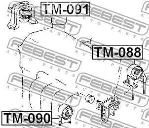 Spare Parts and Consumables - Подушка ДВС правая Toyota Yaris 01-05 FEBEST TM091