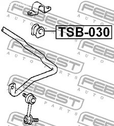 Запчасти и расходники - Втулка стабилизатора заднего Toyota RAV4 ACA21/CLA21/ZCA26 FEBEST TSB030