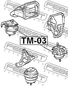 Запчасти и расходники - Подушка двигателя передняяToyota Mark 2/Chaser/Cresta GX100 96-01 FEBEST TM