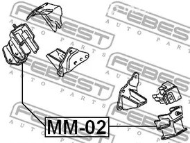 Авто тетиктер жана сарптоолору - Подушка двигателя передняя Mitsubishi Pajero II V14W-V55W 1991-2004 FEBEST