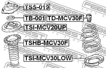 Spare Parts and Consumables - Опора амортизатора переднего Toyota Kluger L/V ACU25/MCU25 4WD 00-07 FEBEST