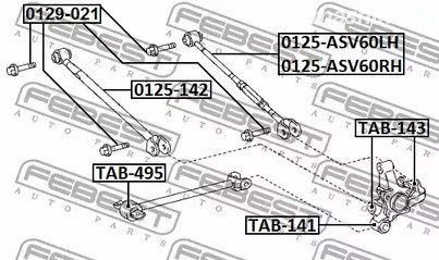 Запчасти и расходники - Рычаг задней подвески поперечный левый Lexus 300H/350/ES250 12> FEBEST 0125