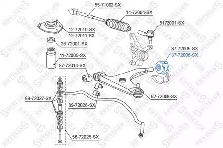 Spare Parts and Consumables - Сайлентблок рычага зад. п. Mitsubishi Lancer 92>/Carisma 95> STELLOX 877200