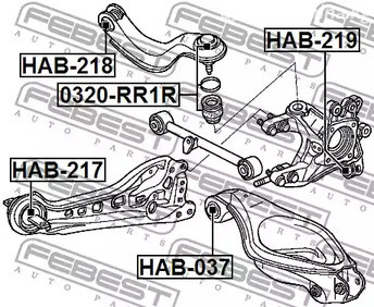 Запчасти и расходники - С/б зад прод нижнего рычага Febest HAB217