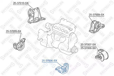 Spare Parts and Consumables - Подушка ДВС передняя левая МКПП Honda Civic 1.4-1.6 SOHC 92-00 STELLOX 2537