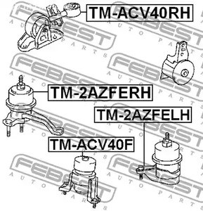 Spare Parts and Consumables - Подушка двигателя правая Toyota Camry Acv40/Gsv40 2006-2011 FEBEST TMACV40R