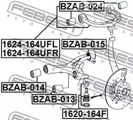 Spare Parts and Consumables - С/блок переднего нижнего рычага к ступице Febest BZAB013