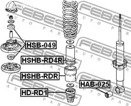 Запчасти и расходники - Сайленблок заднего амортизатора febest hab025