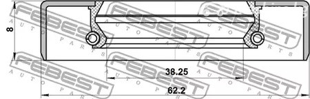 Запчасти и расходники - Сальник привода 40x62x8 FEBEST 95GBY40620808C