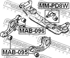 Spare Parts and Consumables - Сайлентблок дифференциала Mitsubishi Pajero 00> FEBEST MAB095