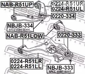 Запчасти и расходники - Шаровая опора ниж RH+LH Febest 0220333