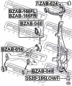 Запчасти и расходники - Сайлентблок переднего рычага задний левый MB W166 11> FEBEST BZAB166FL