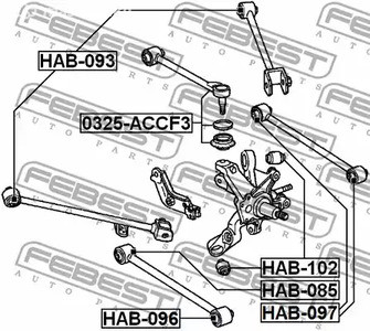 Запчасти и расходники - Сайлентблок задней поперечной тяги Honda Accord CF3/CF4/CF5/CL1/CL3 98-02 F